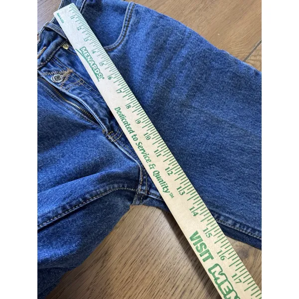 Vintage 90’s Lawman Western Slim Fit Straight‎ Leg Dark Blue Denim Jeans Size 1 - Image 4