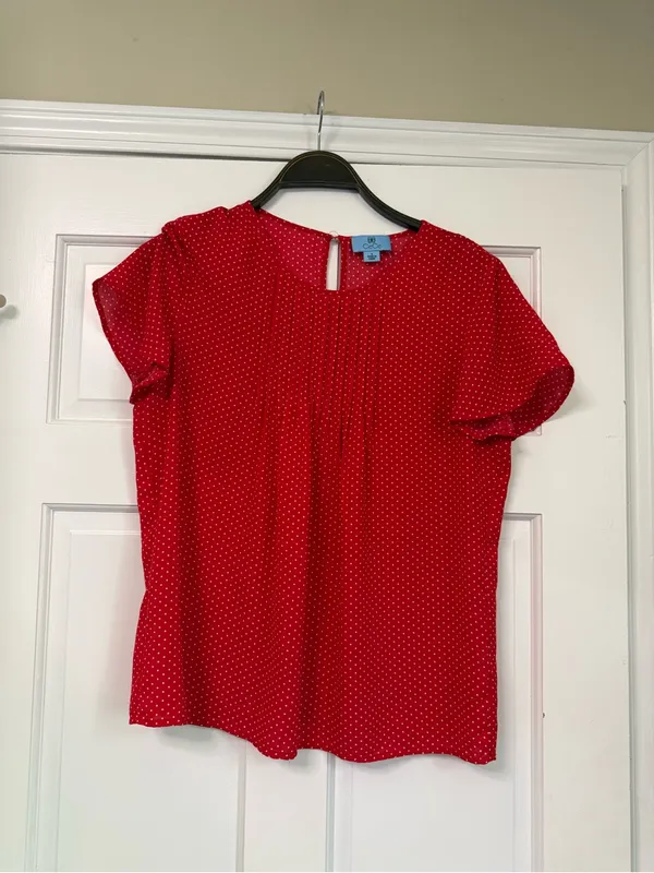 CeCe Red Polka Dot Blouse - Image 7