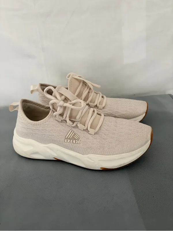 RBX Beige Knit Sneakers White Sole Womens 7W (B215) - Image 6