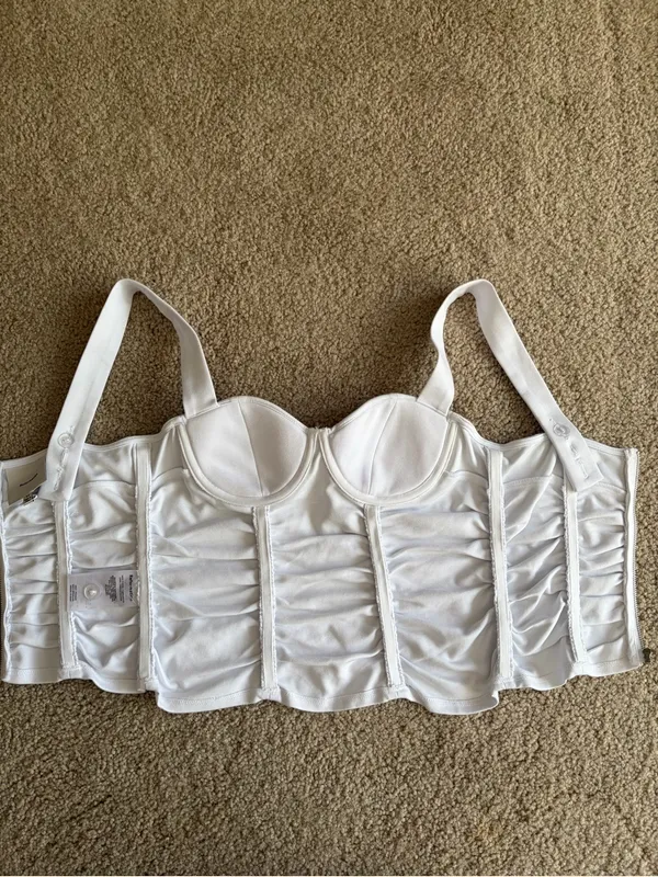 Reformation Linnea going out rush white summer sleeveless Knit Top size xs - Image 10
