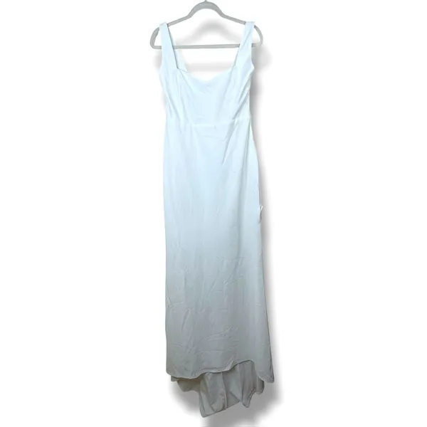 NEW Lulus Romantic Glow White Backless Pearl Bow Wedding Gown Maxi Dress XL - Image 5