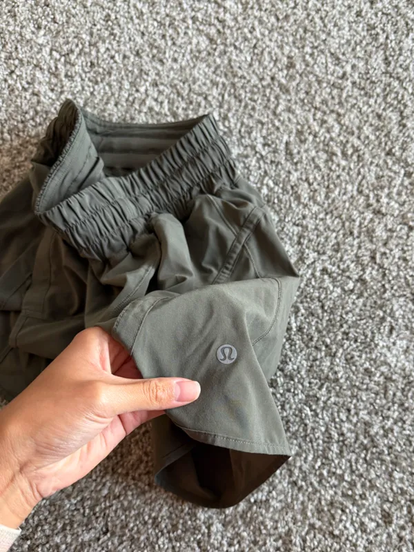 Lululemon Track That High-Rise Lined Short 5" Light Olive Green Color Size 4 - Image 4