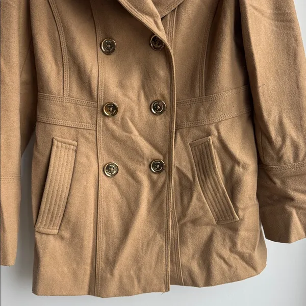Michael Kors Camel Double-Breasted Pea Coat Size 4 - Image 2