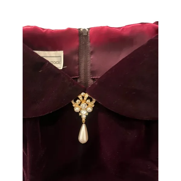 Vintage 90s NWOT Scott McClintock Velvet Size 10 Prom Maxi Dress Burgundy Formal - Image 3