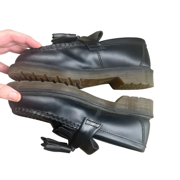 Dr. Marten Adrian Quad Black Platform Chunky Leather Tassle Loafer Women’s 5 Doc - Image 8