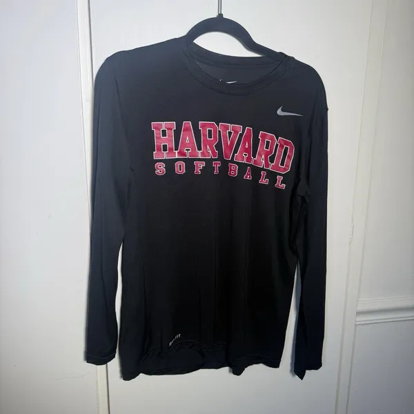 The Nike Tee Harvard Softball Long Sleeve Black Dri Fit Shirt Women's Small - Image 2