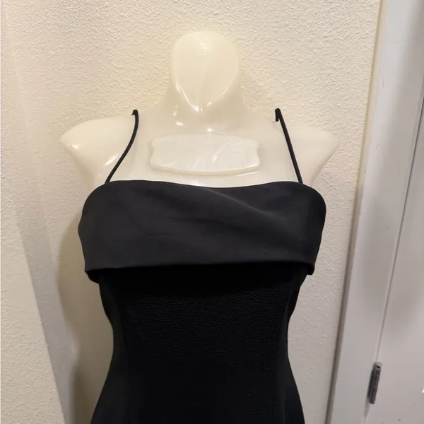 Vintage Alex Evenings Spaghetti Strap Black Formal Dress - Image 4