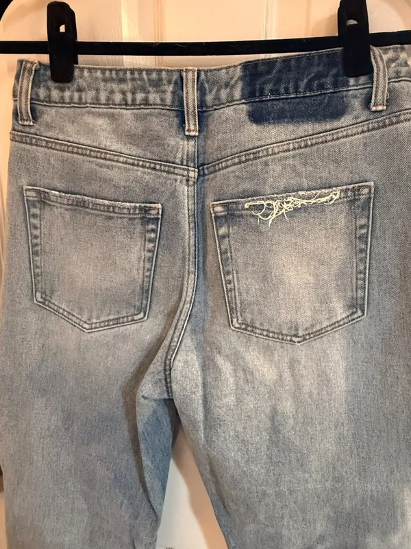 Flying Monkey 29 High Rise Straight Distressed Jean Denim - Image 6