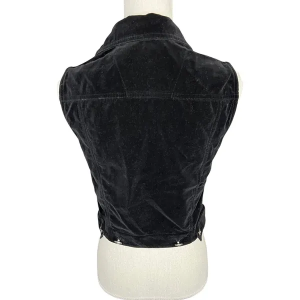 Sunbelt black velvet vest retro vintage cotton Whimsygoth witchy - Image 4