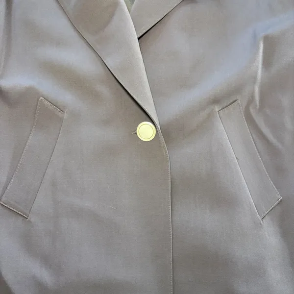 VTG 80s Linda Richards 100%‎ Wool Trench Coat Mauve Brown Made in USA sz 12 FLAW - Image 6