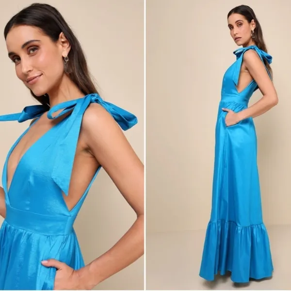 LULU's Sexy Elegant Prom Wedding Formal Event Chic Aline Maxi Gown NWOT - Image 3