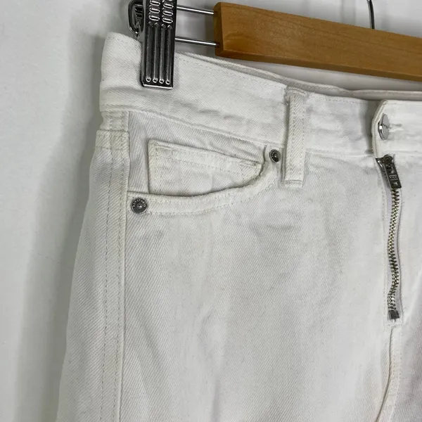 Sanctuary‎ White Denim Frayed Zipper Detail Mini Jean Skirt Womens Size 24 - Image 7