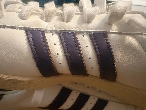 Adidas Jabar Lows White w/Purple Stripes - Image 2