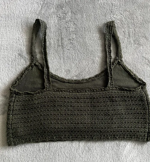 Aerie Olive Green Cotton Crop Top - Image 5