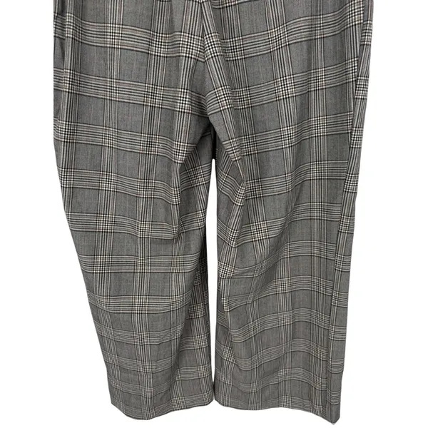 Nicole Miller New York Womens Gray Brown Plaid Wide Leg Trousers Pants Size 14 - Image 9