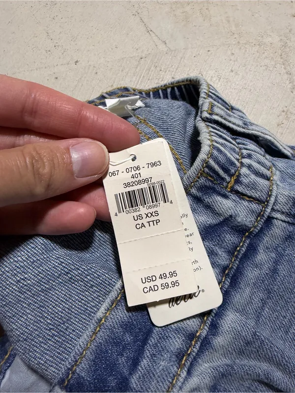 Aerie NWT Distressed Light Blue Denim Shorts XXS MSRP$59 - Image 10