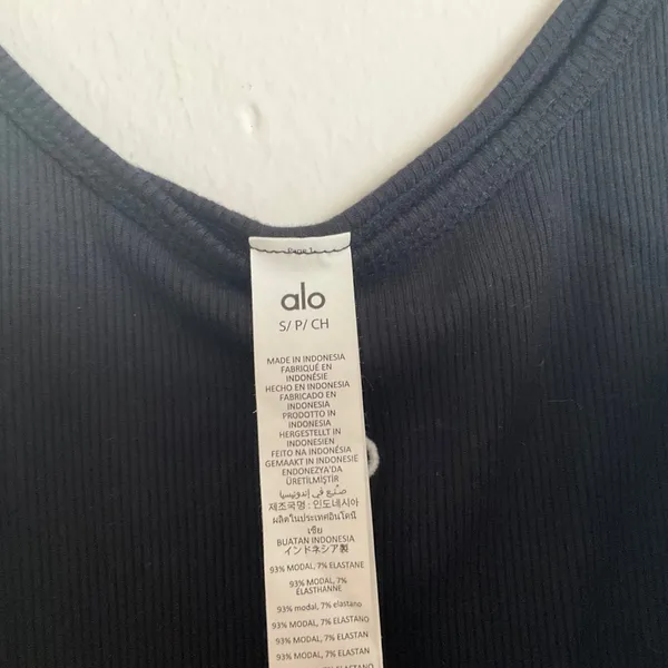 Alo Yoga Ribbed Prosper Tank Black S - Image 3