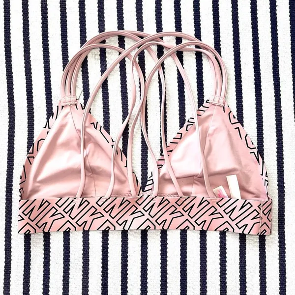 NWOT PINK Victoria’s Secret Logo Bonded Triangle Bralette Medium - Image 6