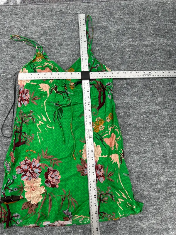 Zara tropical print satin slip dress mini length size XS - Image 7