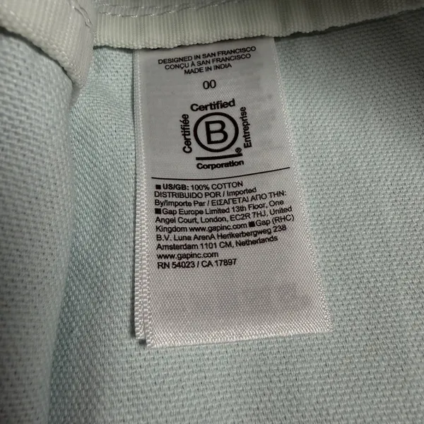 Athleta Blue White Ombre Canvas Tote Bag Large Cotton Shopper S/746931-00 - Image 4