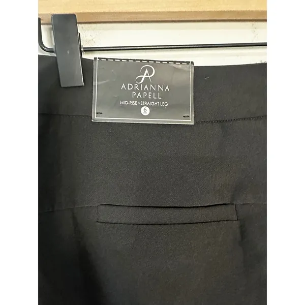 Adrianna Papell Womens‎ Mid-Rise Straight Leg Bi-Stretch Trouser Pants Black 6 - Image 3