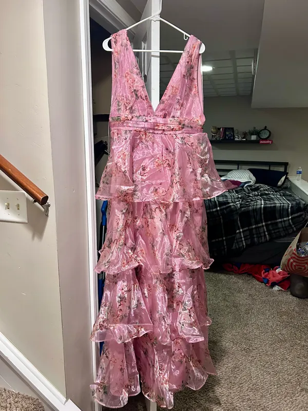 Lulus Garden Radiance Pink Floral Print Gown - Image 4