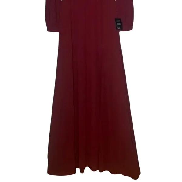 NWT Lulus Love You So Long Sleeve Openback Maxi Dress VNeck SideSlit S Burgundy - Image 5