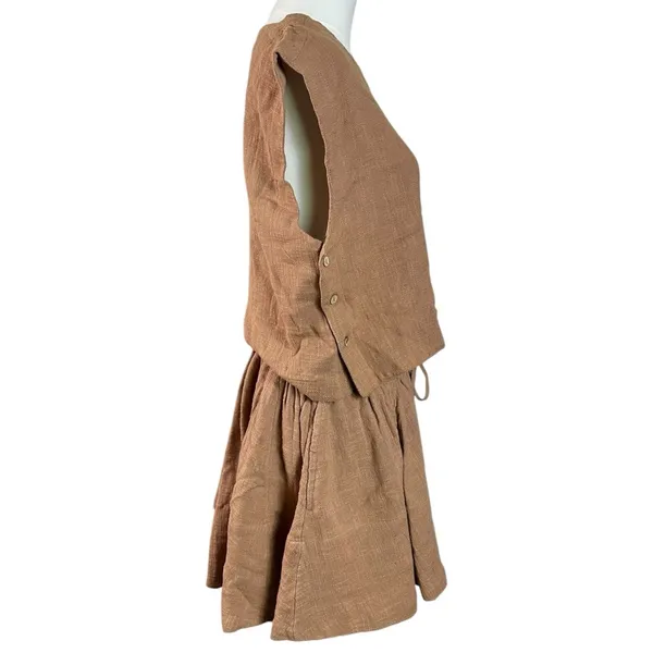 Free People Bohemian Beachy Neutral Skye Mini Skirt & Top Set Latte Small NWT - Image 8