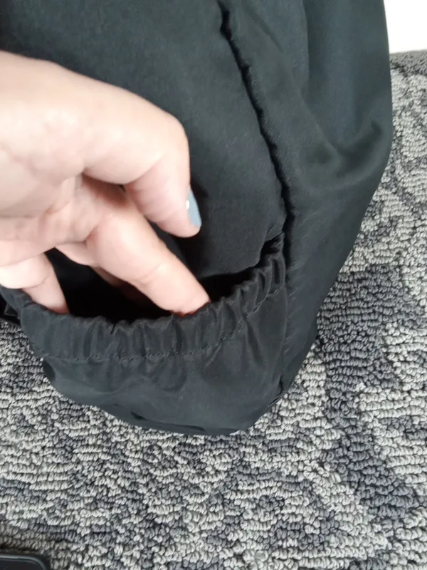 Beyond Yoga Black Drawstring Backpack with Front Zip Pocket Yoga Gym Sporty - Image 4