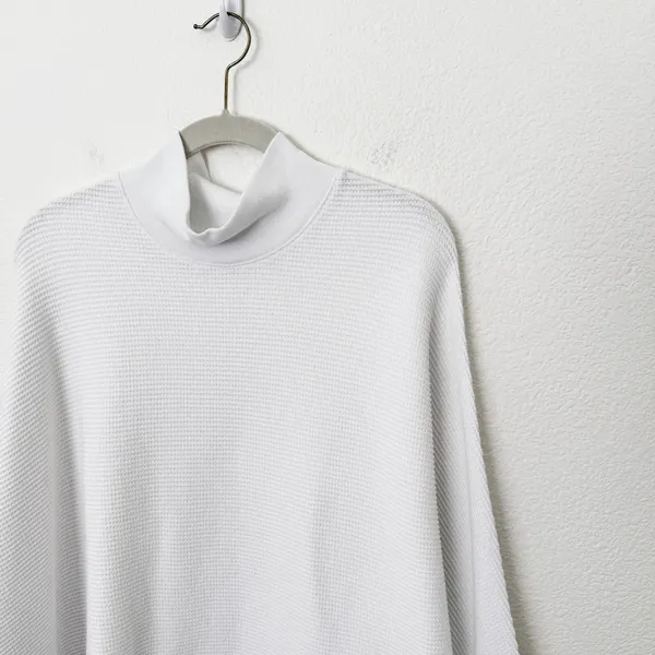 [Abercrombie & Fitch] White Waffle Knit Mock Neck Oversized Sweater Size L/XL - Image 8