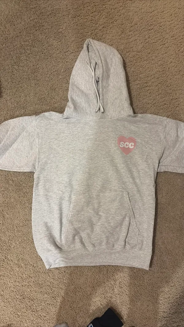 Self Care Pink Grey Hoodie Gray - Image 2