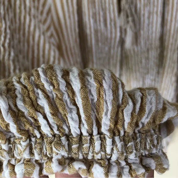 Max Studio Striped Crinkle Blouse M - Image 3