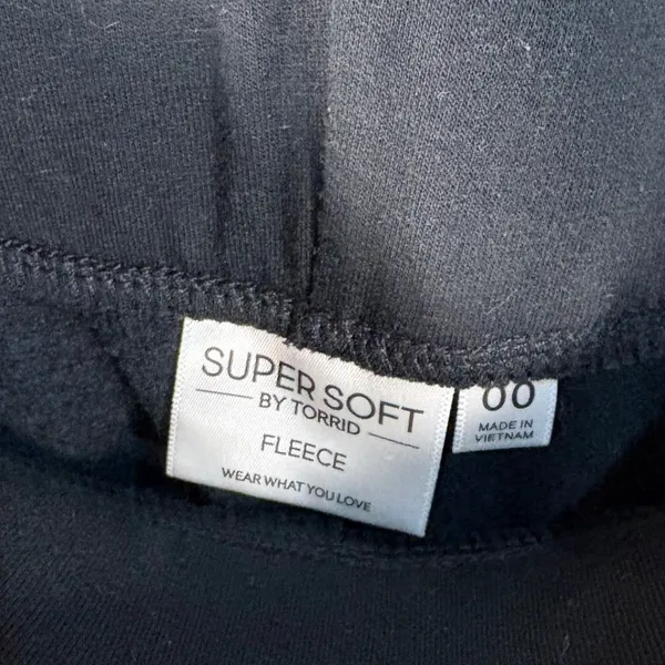 Torrid Super Soft‎ Fleece Wide Leg Pants Black Plus Size 00 (M/L) - Image 3