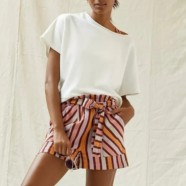 Anthropologie White Tie-Back Sweatshirt Tee Size Large New with Tag MSRP $80 SOO - Image 3