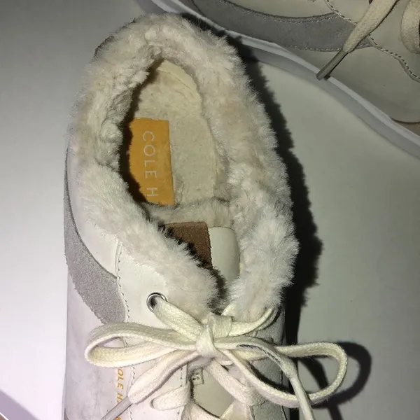 Cole Haan grand women's size 7.5 W27400 tan‎ brown grey with faux fur lining - Image 8
