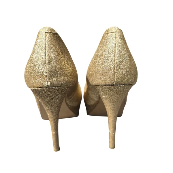 Steve Madden Womens Gold Glitter Platform Stiletto Pumps Heels Size‎ 7.5 - Image 4