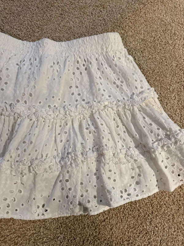 White Mini Skirt Lilly Pulitzer Eyelet - Image 2