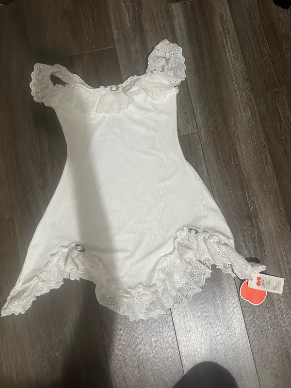 White Mini Dress Cider Floral - Image 2