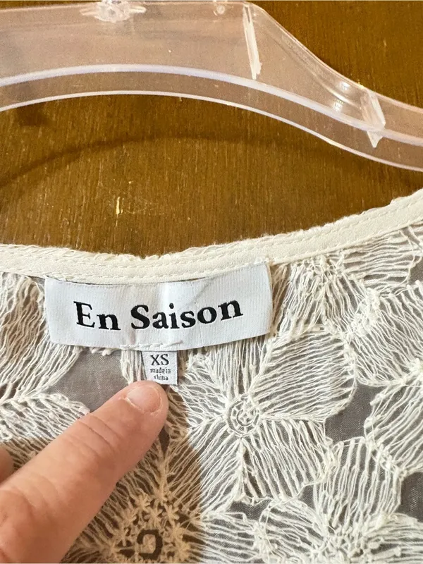 En Saison white floral eyelet lace tiered maxi dress - Image 2