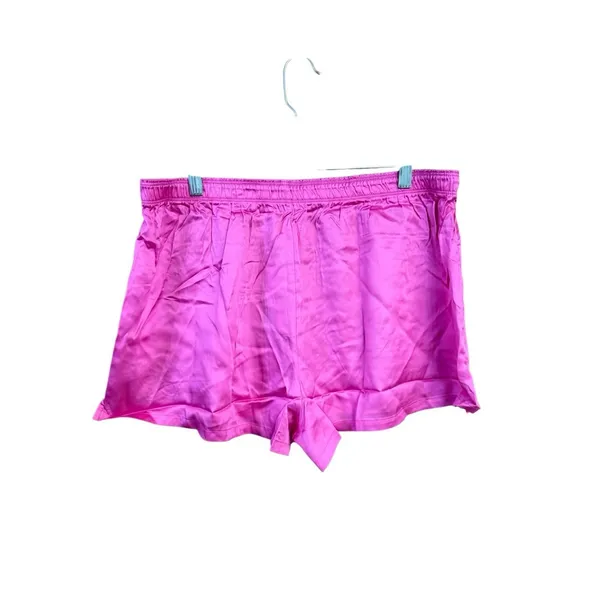 Pink Victoria’s Secret Silky Satin Boxer Pajama Shorts Sz L Pink NWT - Image 2