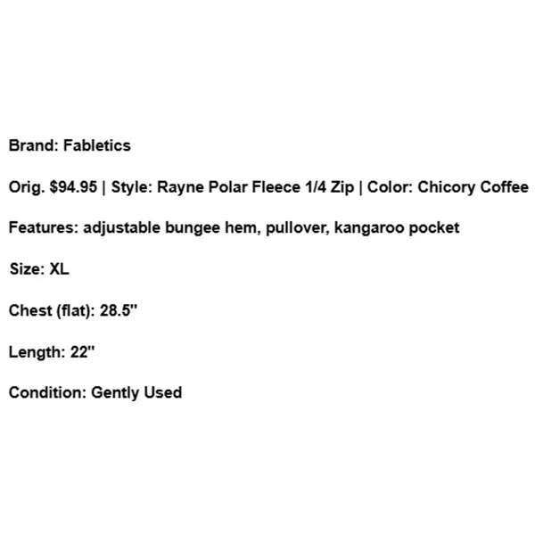 Fabletics Rayne Polar Fleece 1/4 Zip Brown XL Oversized Lounge Cozy Athleisure - Image 7