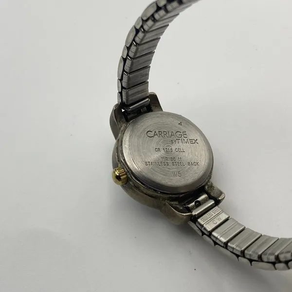 Elegant Ladies' Two-Tone Carriage by Timex Watch Working New Battery - Image 5