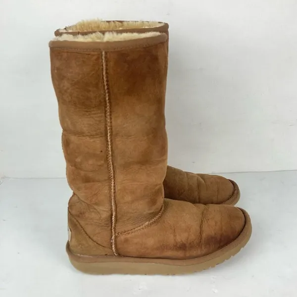 UGG Classic Chestnut Brown Boots Size 5 Genuine Leather/Sheepskin - Image 6