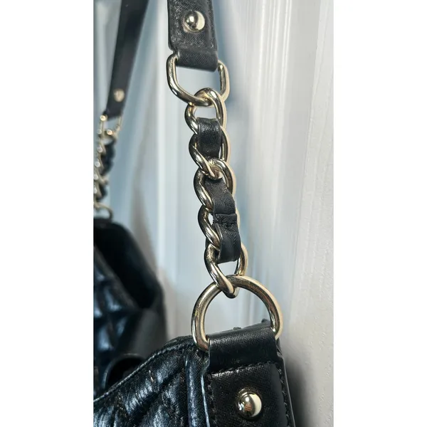 Kate Spade Gold Coast‎ Janica Black Quilted Leather Chain Hobo Shoulder Bag - Image 4