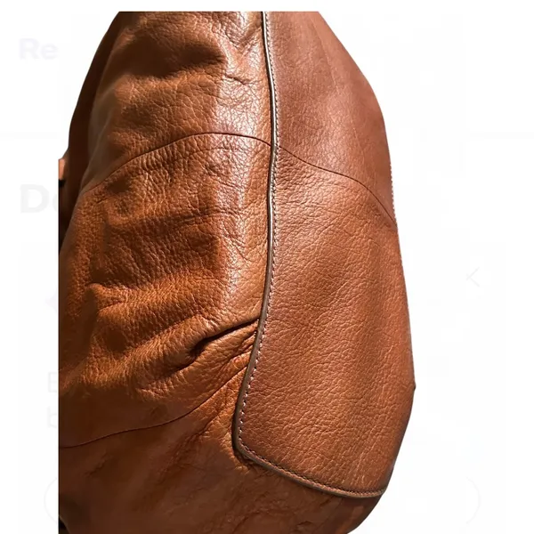 J.Crew Brown Leather Turnlock Double Handles Satchel Shoulder Bag - Image 5
