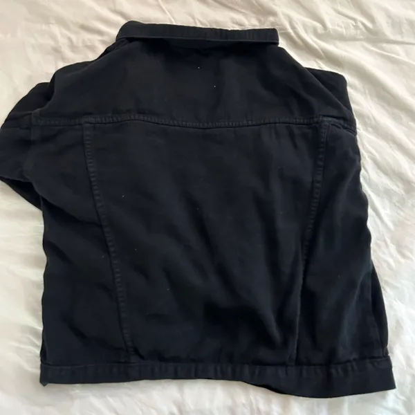 Princess Polly Black Distressed Denim Jacket - Image 2