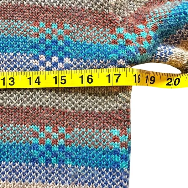 VTG Saturdays Generation Womans Crew Neck‎ Knit Sweater L Geometric Grandma Cozy - Image 6
