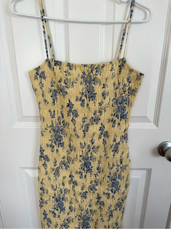 Reformation Seren Midi Dress in Sabrina Butter Yellow 10 - Image 4