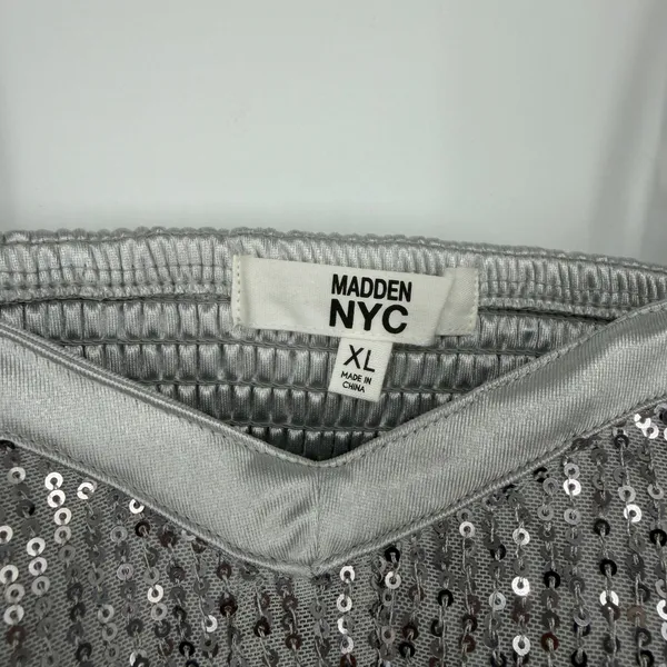 Madden‎ NYC Womens Silver Sequin Crop Cami Top XL NWT Festival - Image 3