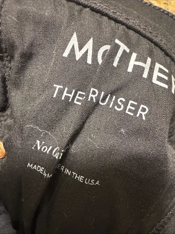 Mother Denim The Cruiser Flare Black Denim Jeans In Not Guilty 26 - Image 5